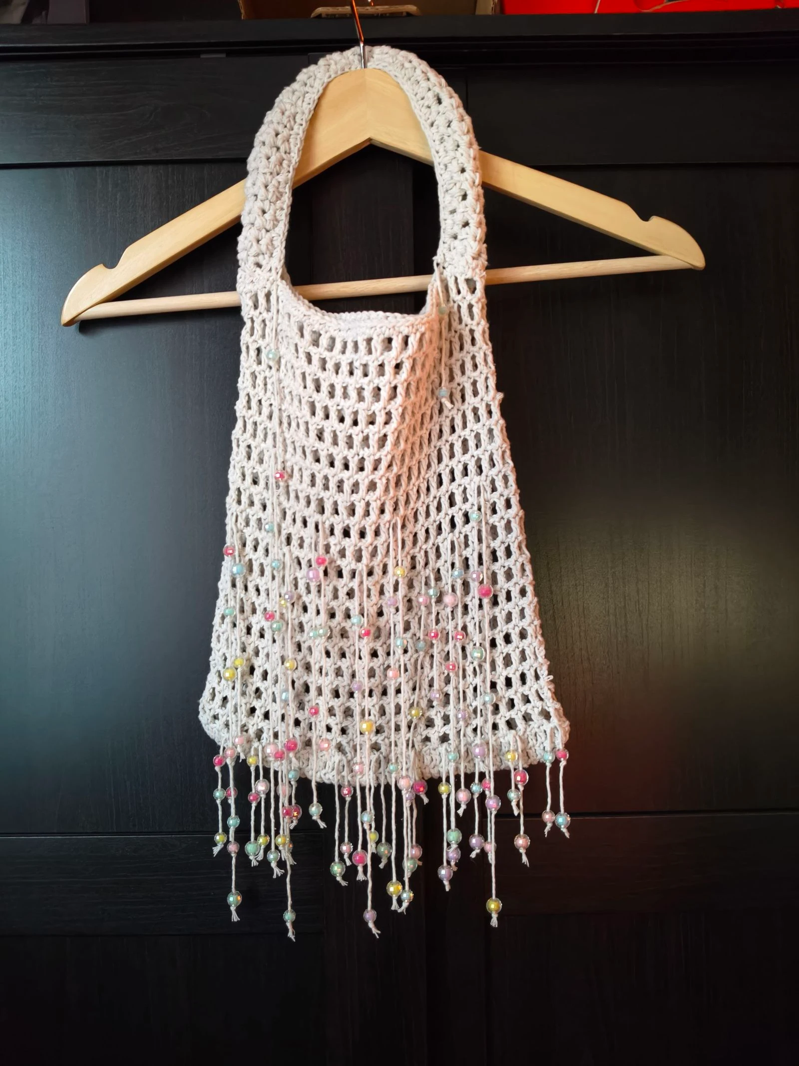 Handgemaakte bohemien kralenhaaknettas – photo 7